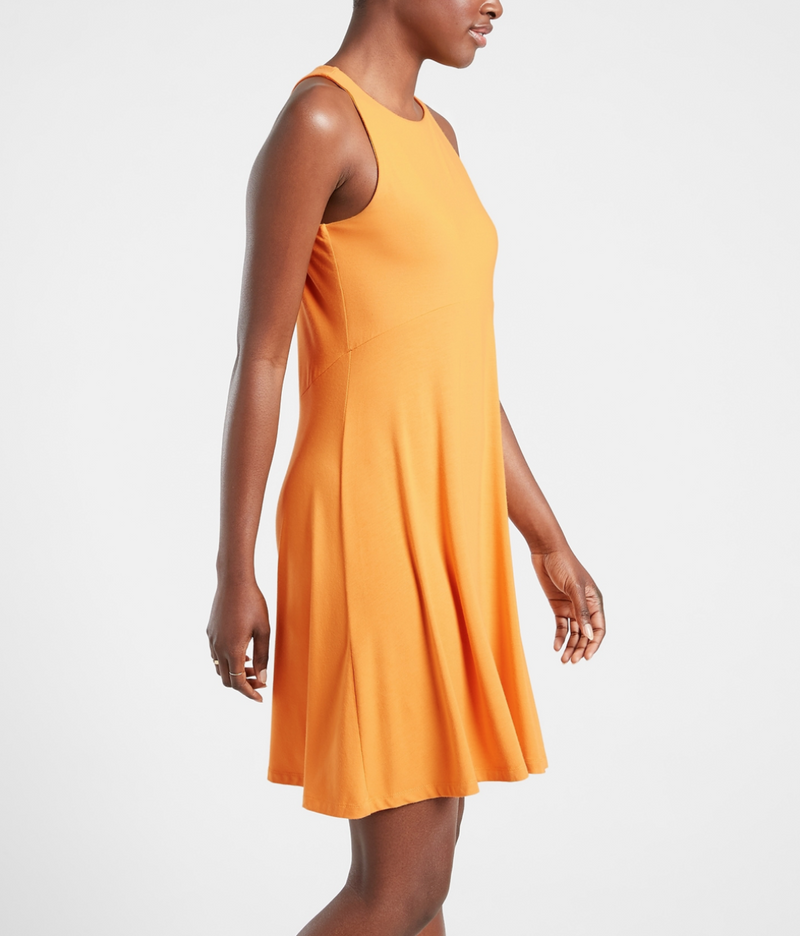 Athleta Gold Yellow Sleeveless Santorini Thera Dress