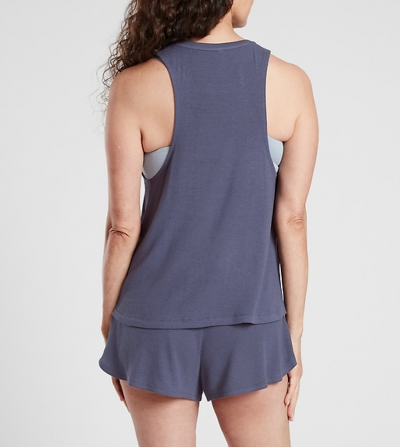 Athleta Medieval Violet Sleeveless Soft Well Rested Rib Sleep Tank Top
