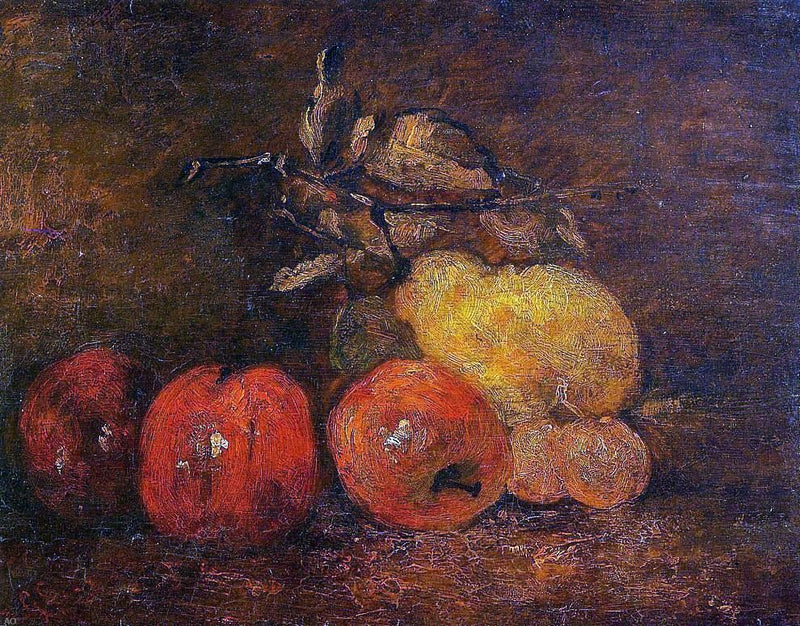 Still Life with Pears and Apples by Gustave Courbet - Hand Painted Oil Painting