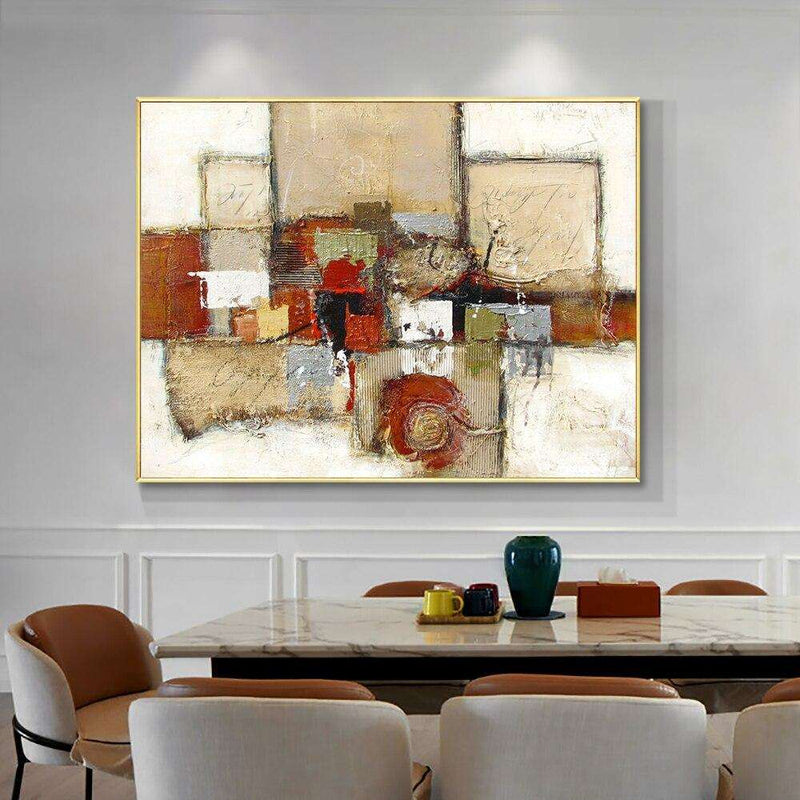 Abstract Geometric Painting Hand Painted Oil Painting On Canvas Handmade