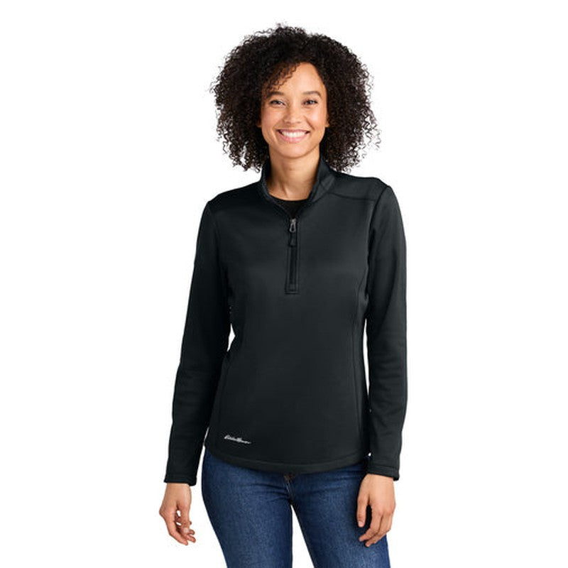 STRAYER - Eddie Bauer® Women's Smooth Mid Layer Fleece 1/2-Zip - Black