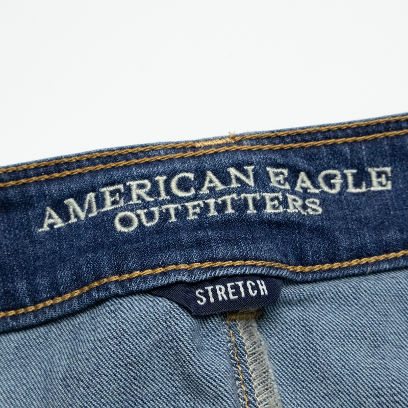 AMERICAN EAGLE Stretch Short Mini Skirt Blue Denim Womens UK 8