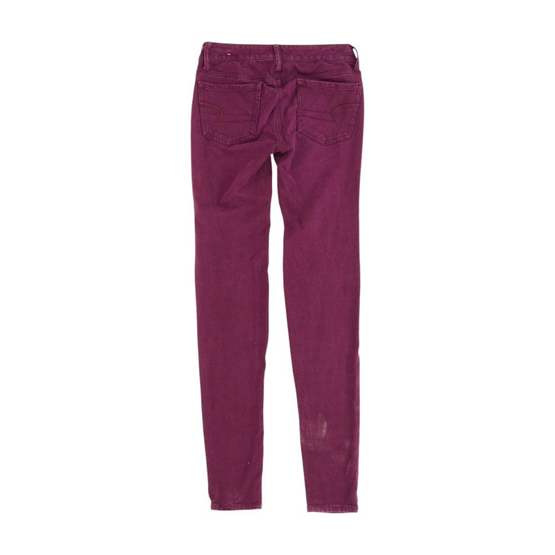 Purple Solid Regular Jeans