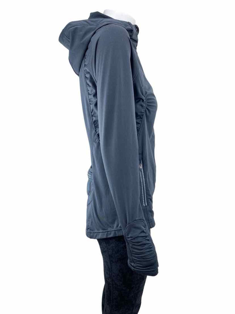 Athleta Women's Half Mile Ruched Zip Hoodie Jacket Dark Grey Size M