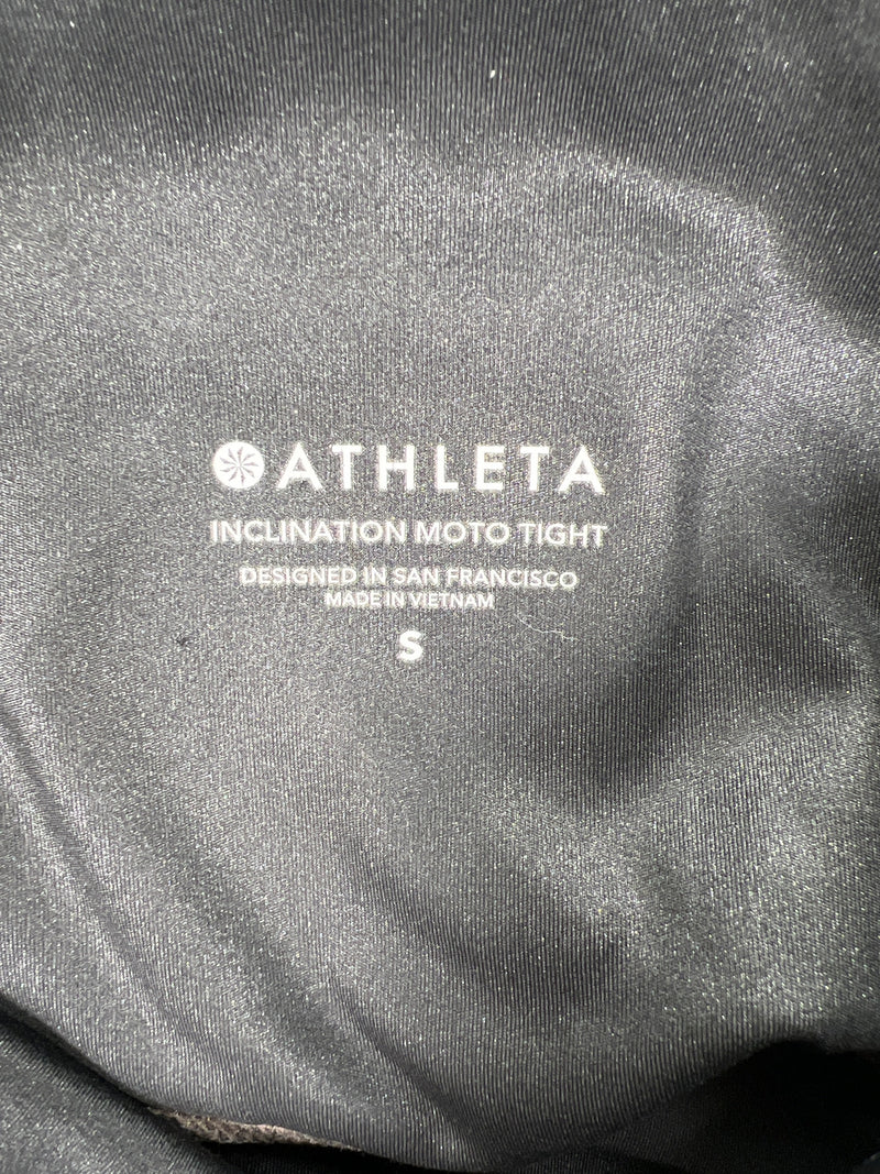 Athleta Women’s Black Inclination Moto Shimmer Leggings - S
