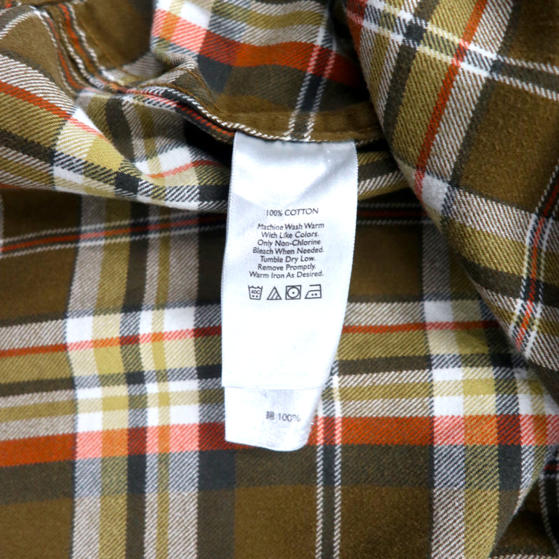 Eddie Bauer フランネル ボタンダウンシャツ L ブラウン チェック コットン RELAXED FIT