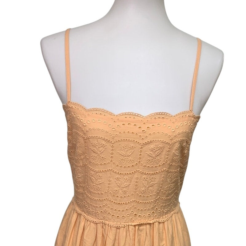 New American Eagle Womens Medium Smocked Fit Flare Midi Strappy Cotton Dress