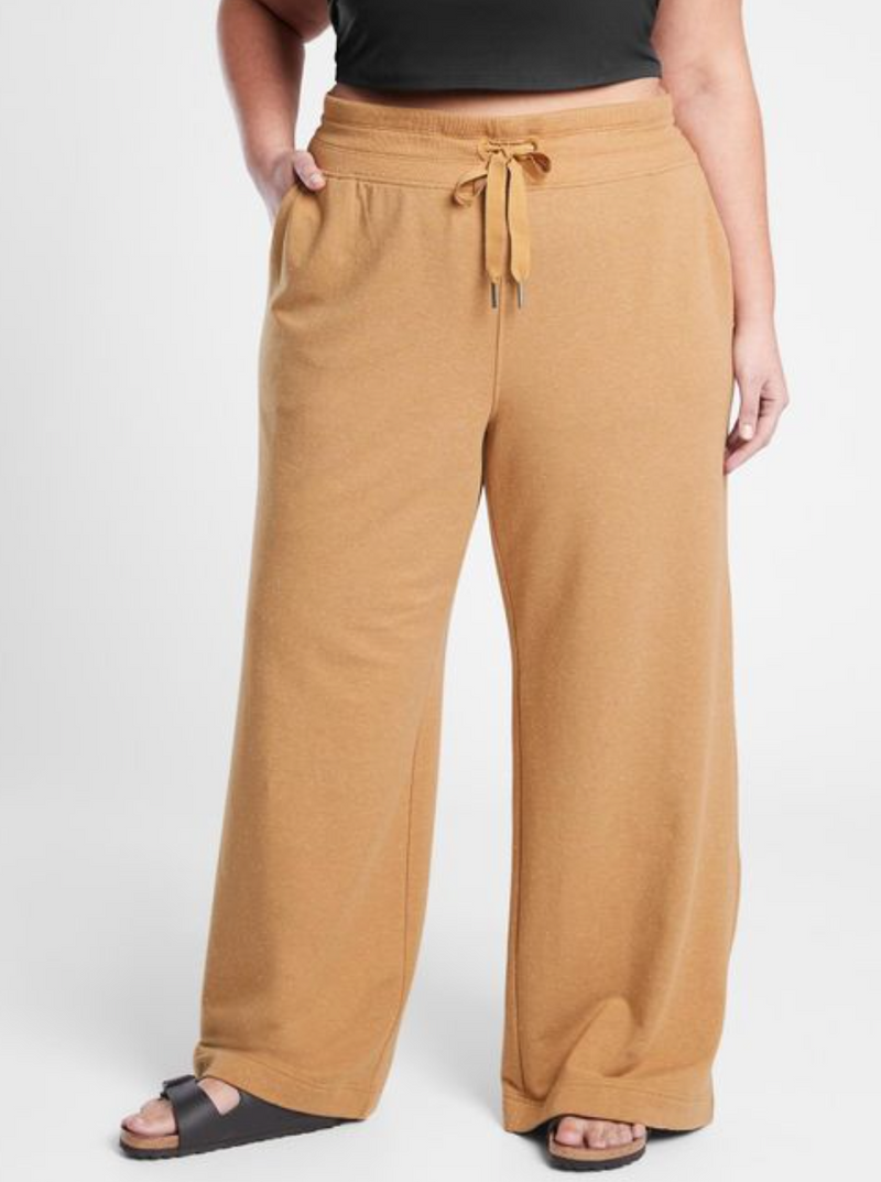 Athleta Tuscan Gold Multi Nep Drawstring Waistband Wide Leg Balance Pant