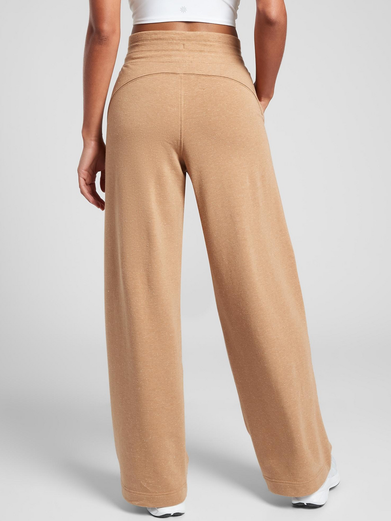 Athleta Tuscan Gold Multi Nep Drawstring Waistband Wide Leg Balance Pant