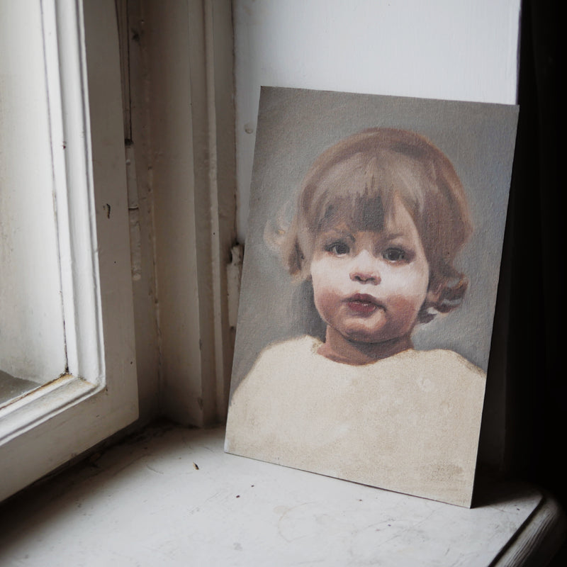 Oil portrait on a rectangle canvas (painted from a photograph)