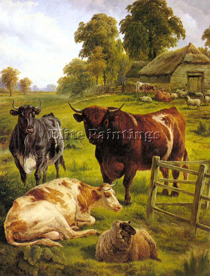 BRITISH JONES CHARLES A PEDIGREE BULL ARTIST PAINTING REPRODUCTION HANDMADE OIL