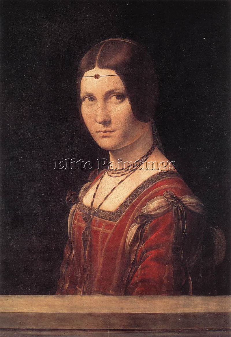 LEONARDO DA VINCI LA BELLE FERRONIERE ARTIST PAINTING REPRODUCTION HANDMADE OIL