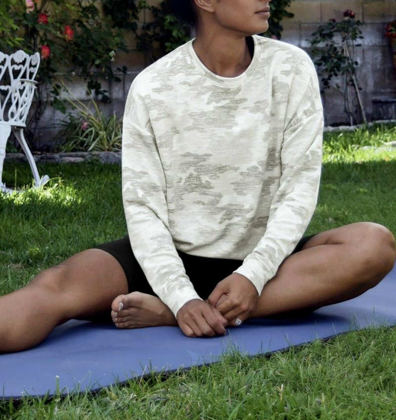 Athleta Camo Pure Luxe Printed Sweatshirt